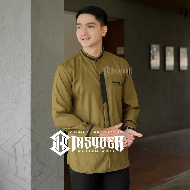 Baju Koko Couple Ayah dan Anak Laki-laki Lengan Panjang Bahan Toyobo Fodu Warna Burgundy Terbaru 2025 , Muslim 8
