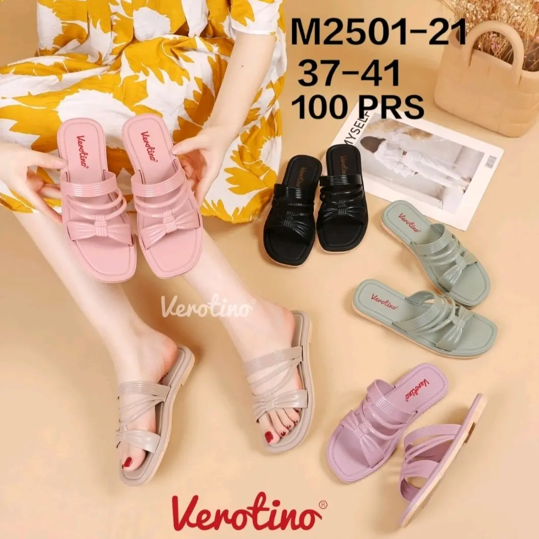 Verotino Sandal Slip Jelly Wanita / Sendal Karet Empuk Size 37 - 41 Lentur Kekinian