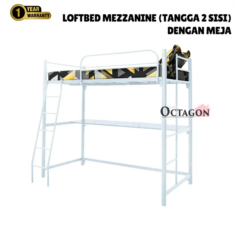 Ranjang Loftbed Besi Ranjang Tingkat Mezzanine Besi Minimalis Knockdown 4