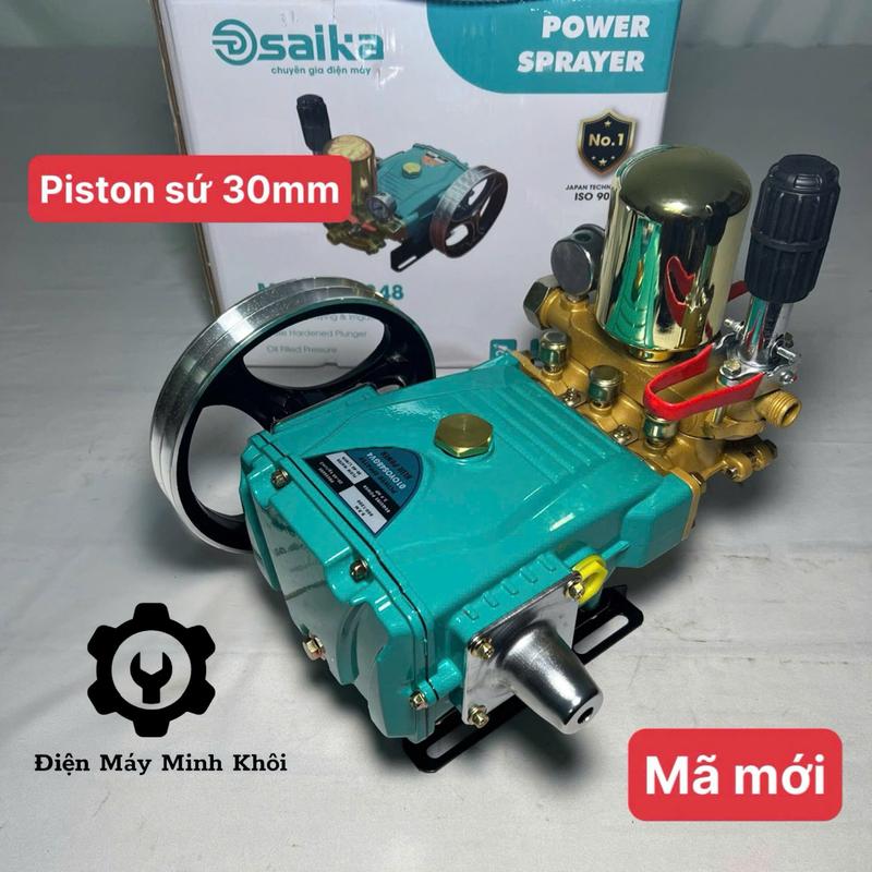 [Ty Sứ ] Đầu bơm máy rửa xe Piston sứ áp lực cao 2.9HP SAIKA| Đầu máy cao áp dây đai| Đầu nén, xịt phun thuốc sâu