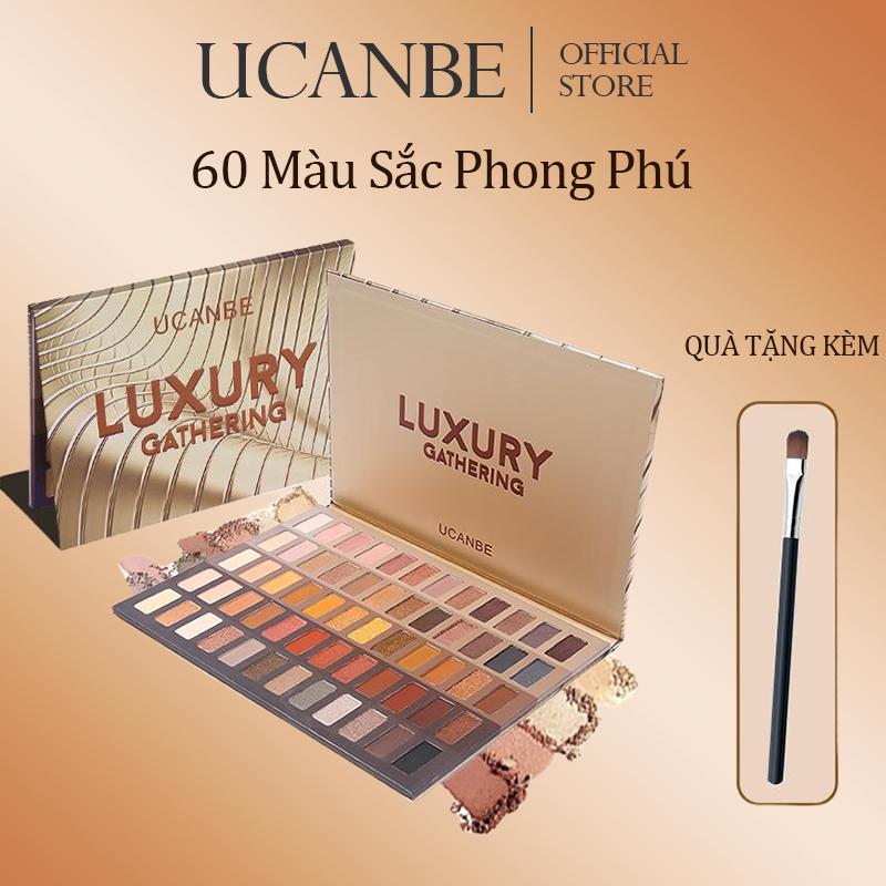 Bảng Phấn Mắt UCANBE 60 Màu Kèm Cọ Lì Lấp Lánh Kim Loại Lung Linh Sắc Tố Màu Nude Và Trung Tính Thích Hợp Để Trang Điểm Mắt Hàng Ngày Và Khói Đi Kèm Với Cọ Miễn Phí