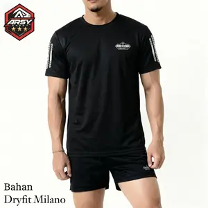 Arsy Sport - Kaos Running Dry Fit Milano Baju Olahraga Lari Pria Gym Pakaian Sport Lengan Pendek Pria - JR001