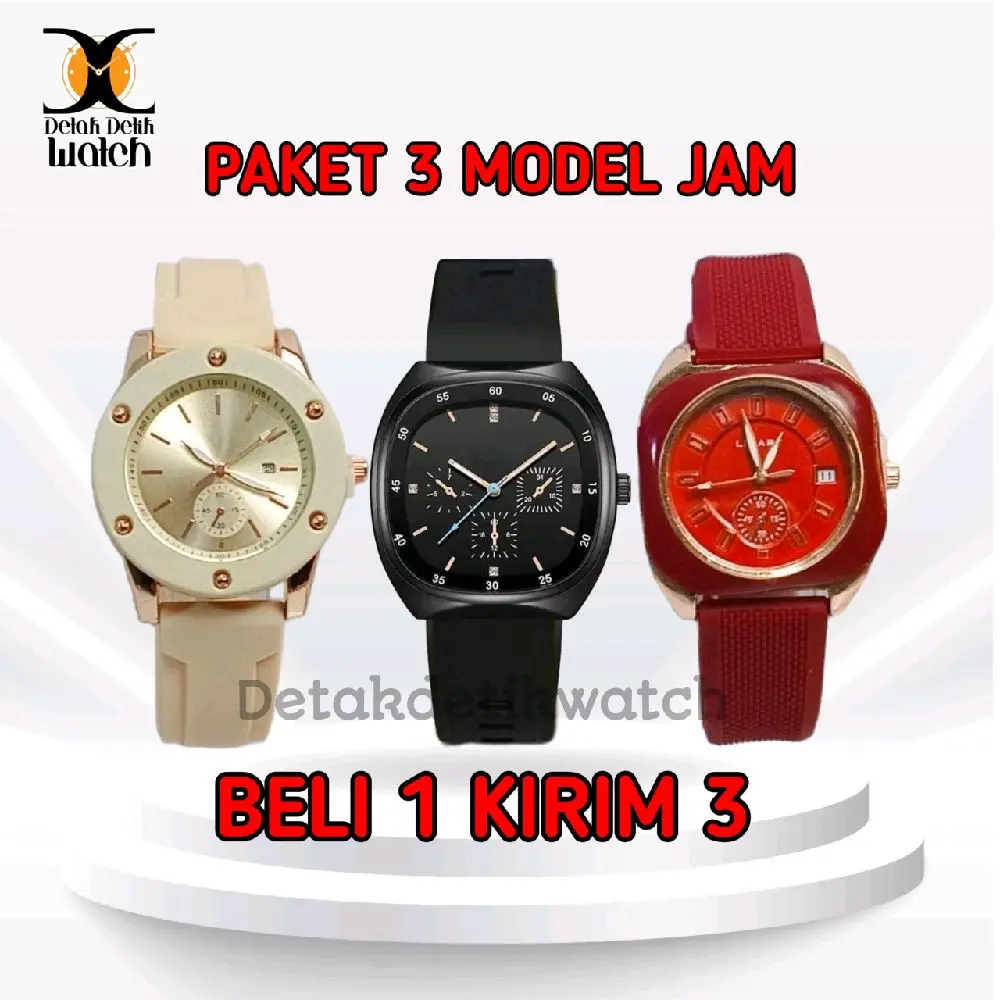 Paket 3 Jam Tangan Cewek Elegan - Varian Berbeda - DetakDetikWatch