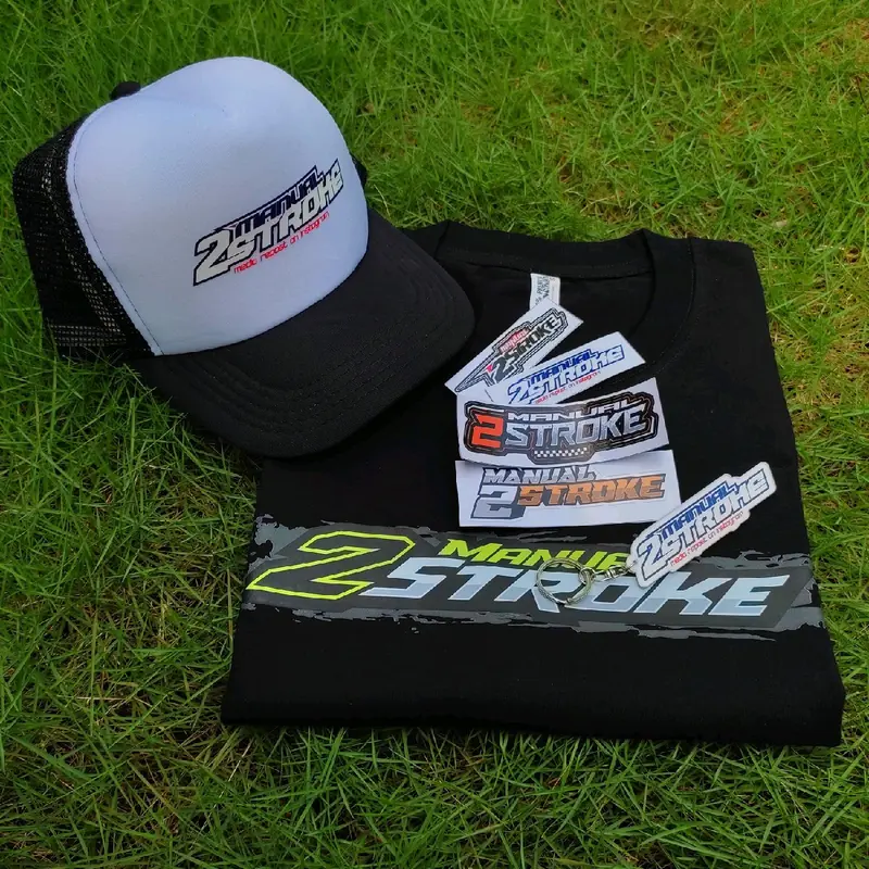 Sepaket Kaos 2stroke Fizr 2tak Caton combed Distro Fre Stiker & Gantungan Kunci Keren 5