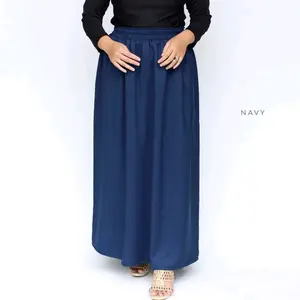 Rok Wolfis Polos / Rok Panjang Karet Muslim