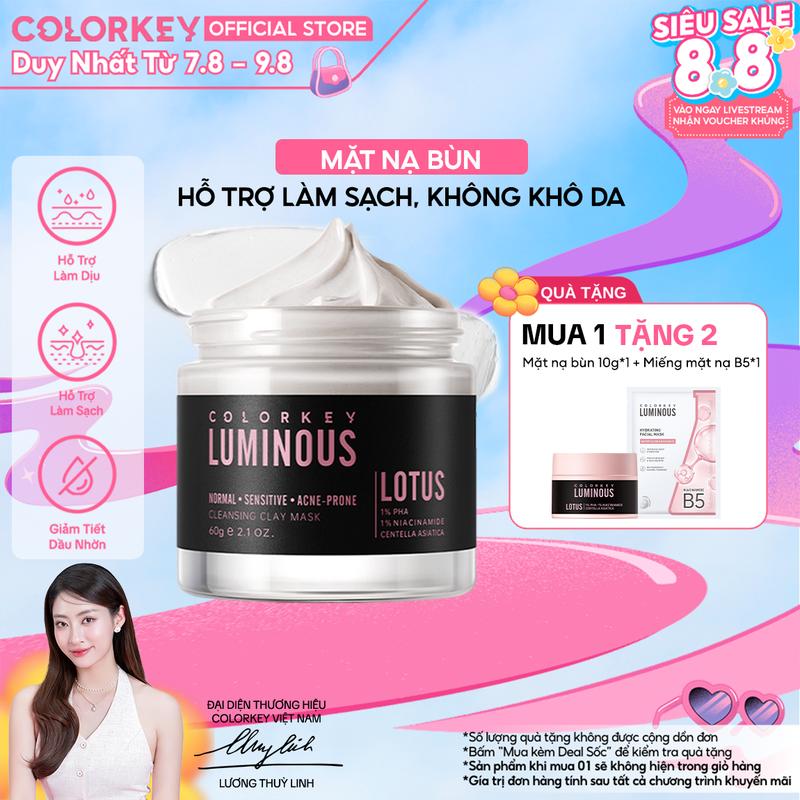 Mặt Nạ Bùn COLORKEY LUMINOUS Hỗ Trợ Làm Sạch Da Không Gây Khô Da Khi Dùng 60g/hũ