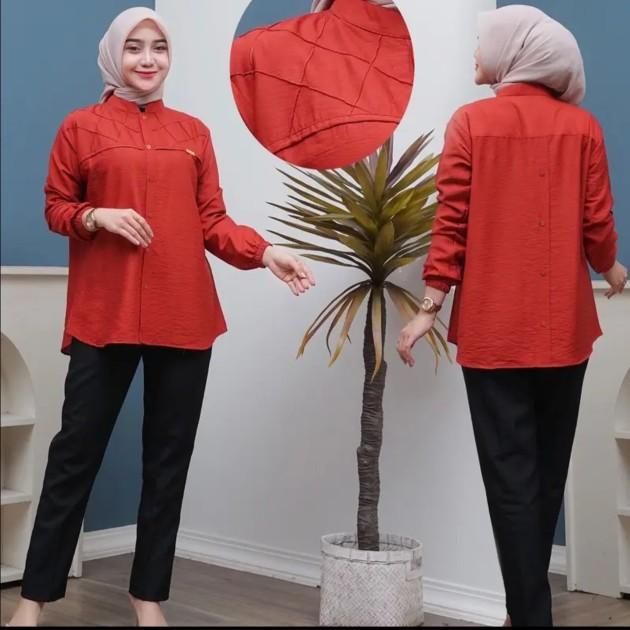 Product Introduction of ROSELLA BLOUSE POLO LINEN . baju Atasan Santai 2