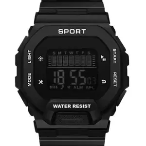 BKB Jam Tangan Pria-Wanita Sport Digital Watches Kaca Mineral Hitam Water Resist 46mm Quartz Alarm Stopwatch Tanggal Garansi 1 Bulan