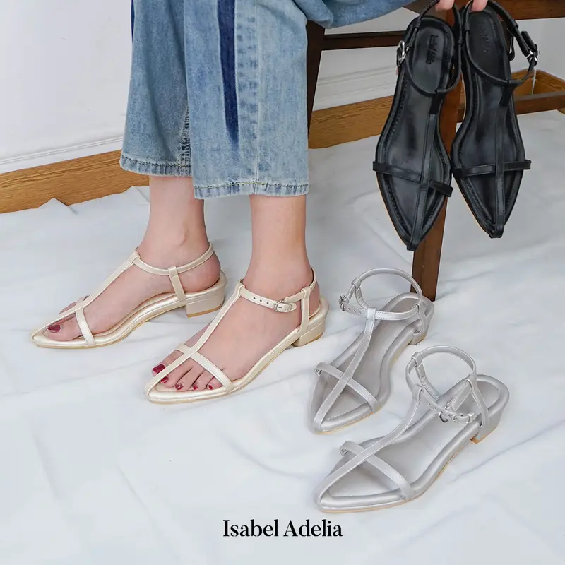 Isabel Adelia TANSY Heels Tali Wanita Sepatu Kondangan Elegan Hak Tahu 3 cm Kekinian Korean Style 6