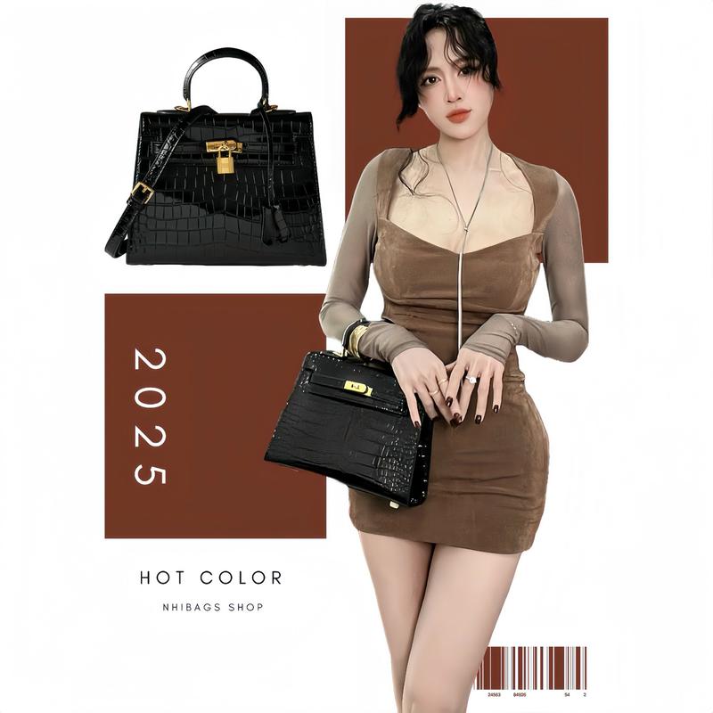   KHÔNG HỘP  Túi xách nữ sang trọng cầm tay size 25 nhiều màu- da PU KHÔNG LOGO  DB02 