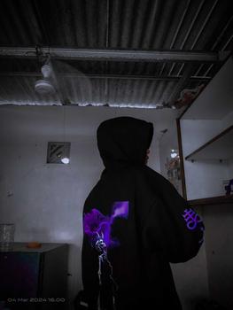 Product Review of MRJN - Black Hoodie Hollow fleece sweater from 🦕** 1