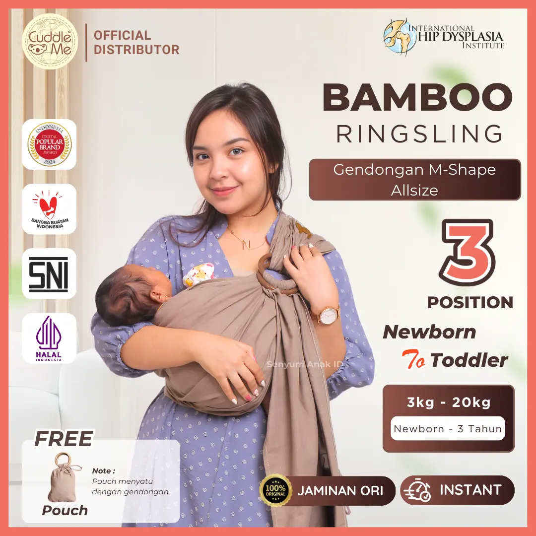 Bamboo Ring Sling CuddleMe Gendongan Samping Cuddle Me Gendongan bayi newborn Gendongan Mshape Gendongan bayi baru lahir Ringsling Bamboosling Cuddle Me Bunda Jarik