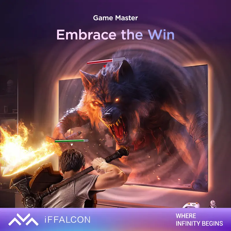 iFFALCON by TCL 65 inch U75 NEW Series Google TV (Android 12) Smart Digital - GAMING TV - 144Hz Native Refresh Rate - 288Hz VRR - AiPQ Pro Processor - Dolby Audio - Google Play/Netflix/YouTube/Disney+ Hotstar/Prime Video - WiFi/Bluetooth 3