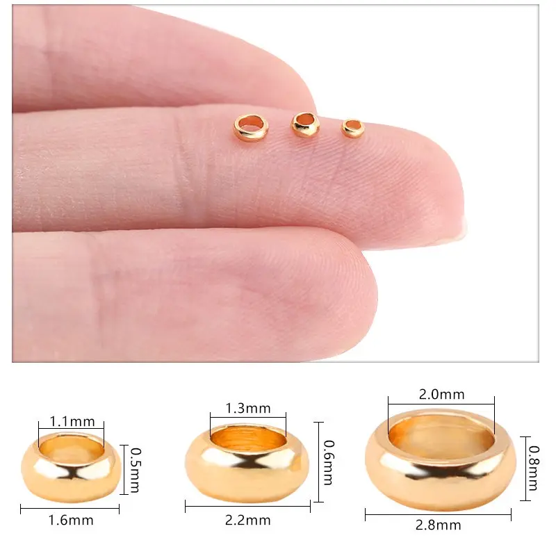 Hạt Đầu Uốn Bằng Thép Không Gỉ, 100 Chiếc, Miếng Đệm Nút Chặn Tròn Trơn Tru, Phụ Kiện Tự Làm Đồ Trang Sức, Đồ Dùng Làm Trang Sức 1