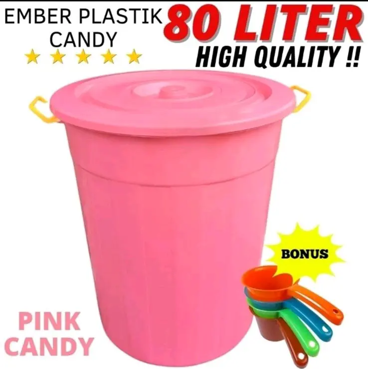 Ember Jumbo Warna Cantik dengan Tutup Gratis Gayung - Kapasitas 80 Liter 4