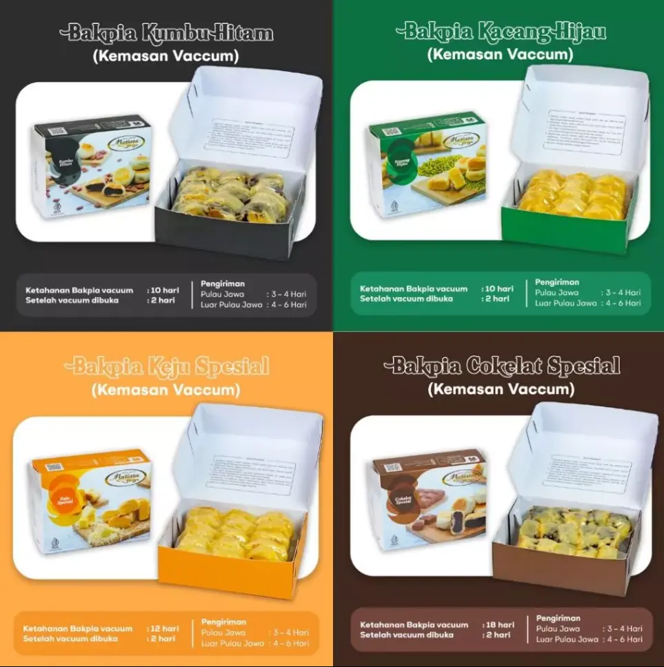[PO VAKUM] - Bakpia Pathok Mutiara Jogja kemasan vakum - Cemilan & Roti Pastri