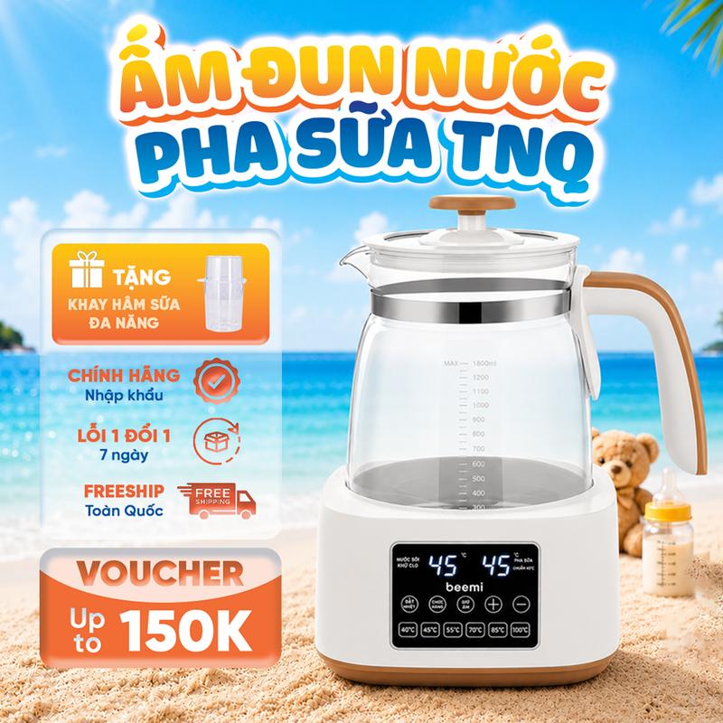 Ấm đun nước pha sữa Beemi APS-001 1300ml – Điều chỉnh chính xác từng nhiệt độ, giữ ấm 24h, chất liệu an toàn cho bé, bản tiếng Việt