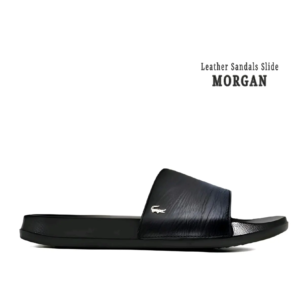 Best Quality - Sandal Selop Pria Slide Kulit Sapi Asli Serat Kayu - Sendal Cowok Keren Dewasa Kekinian Promo Murah Berkualitas anti slip - Slop Kasual Hitam Murah