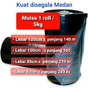 Plastik Mulsa pertanian Hitam perak 60cm 80cm 100cm 120cm 1 Roll 5 kg Tanaman
