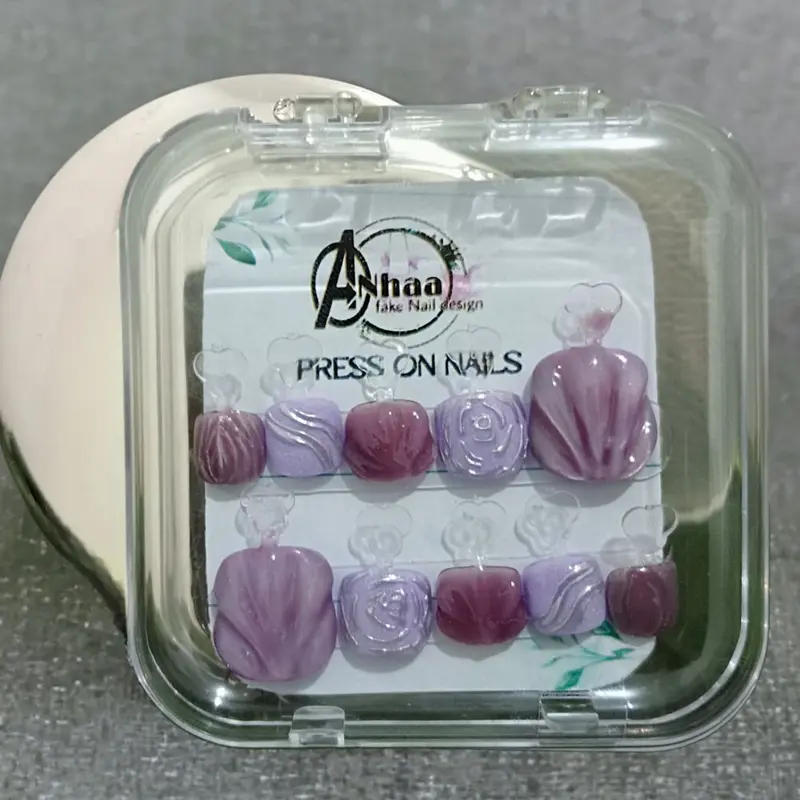 Kuku palsu jari kaki costum  Accesories Press On Nails Dan Toolkit  (Lem Gel&Cair, Kikir, Cutitlle Kayu, Alcohol Pad) =>  COD 0