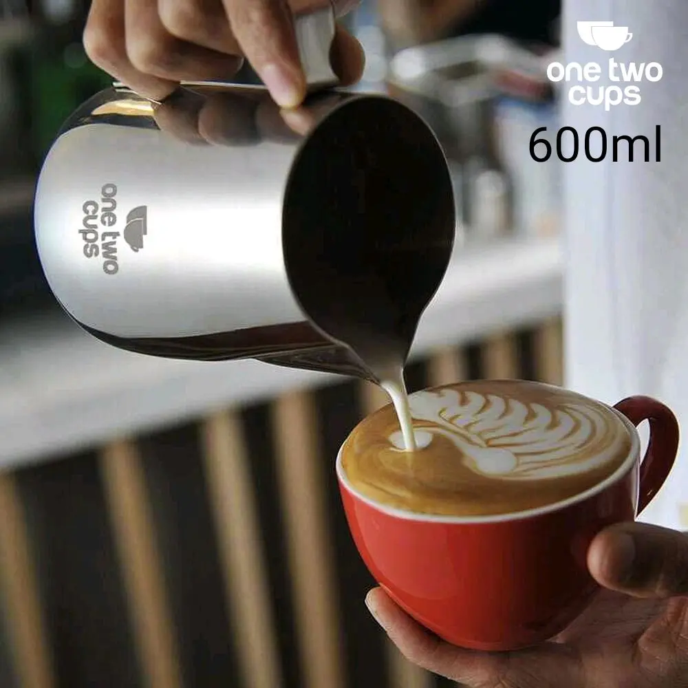 One Two Cups Milk Jug Cangkir Latte Art Espresso Stainless Steel 600ml / Gelas Pitcher Kopi