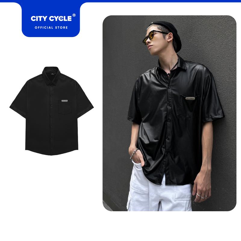 Áo sơ mi da unisex Metal City Cycle - Áo khoác da form rộng Unisex Menswear Local Brand Nam nữ màu Đen sominam dep