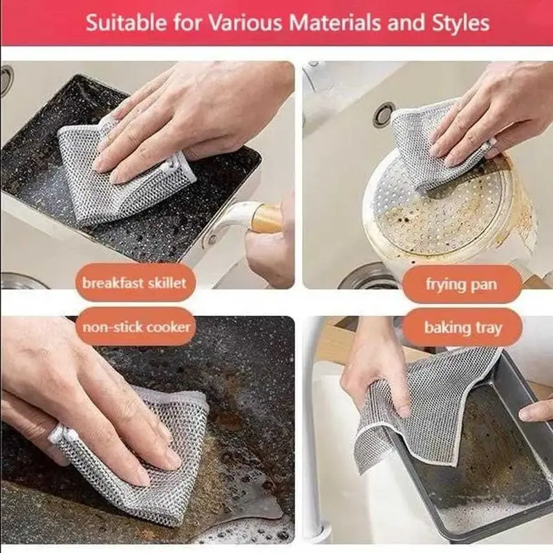 HOKKITERUS21 LAP KAWAT cuci piring kain cuci piring magic towel metal L010 3