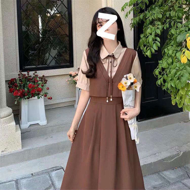 DR104 PENDEK- MIDI DRESS LENGAN PENDEK WANITA MODEL KERAH DA