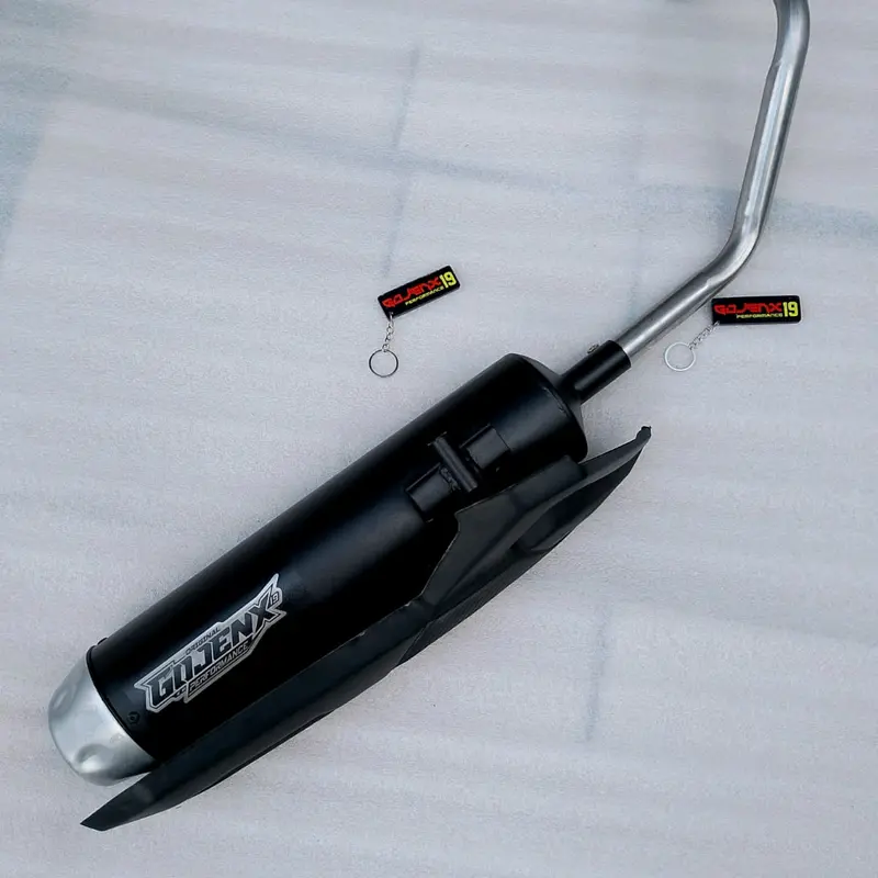 Knalpot Motor Matic GOJENX19 Performance Type SR-02 Beat,Vario,Scoopy,Pcx,Mio,Aerox,Nmax,Spin,Nex,Skydrive,Skywave Hitam Coating Suara Bass Adem Motorcycle 5