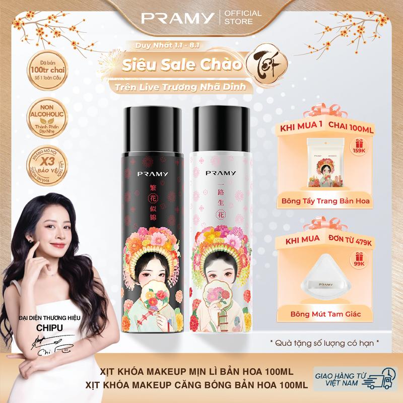 [TRƯƠNG NHÃ DINH - L] PRAMY Xịt Khóa Trang Điểm Lâu Trôi, Dưỡng Ẩm, Kiềm Dầu 100ML