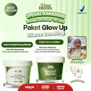 [PAKET GLOW UP] FINEBLOOM Intens Brightening Scrub & Bright Serum Lotion | Scrub Eksfoliasi Mencerahkan Tubuh, Tangan & Kaki Body Lotion Melembabkan & Mencerahkan Badan, Kulit Tangan & Kaki