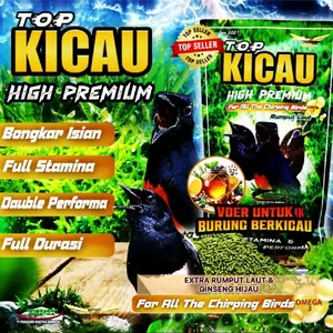 Top Kicau Voer Hijau High Premium Pakan Burung Harian untuk Murai Kacer Anis Wambie