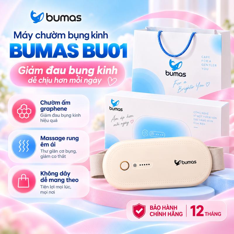 Đai Chườm Nóng Massage Bụng Kinh BU01 - Dung lượng 5000mAh - Quà Tặng Sinh Nhật Bạn Gái