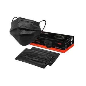 Onemed | Masker 3 Ply Earloop Black | Masker Surgical Hitam