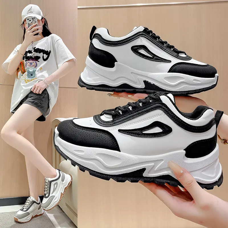 TUTA Shiyeon Sepatu Sneakers Wanita Putih Sport Kasual Cream 604 Karet Shoes Casual 1