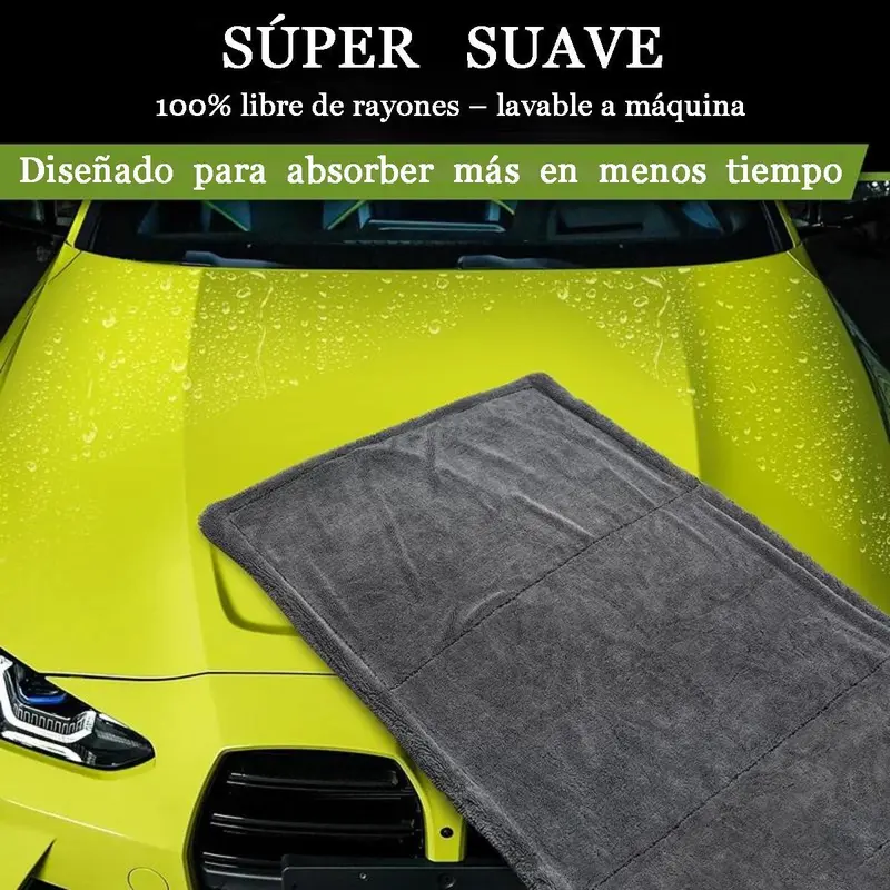 Toalla de Secado para Auto Black Link de Microfibra Premium 1400GSM Superabsorbente de Doble - Foto 4