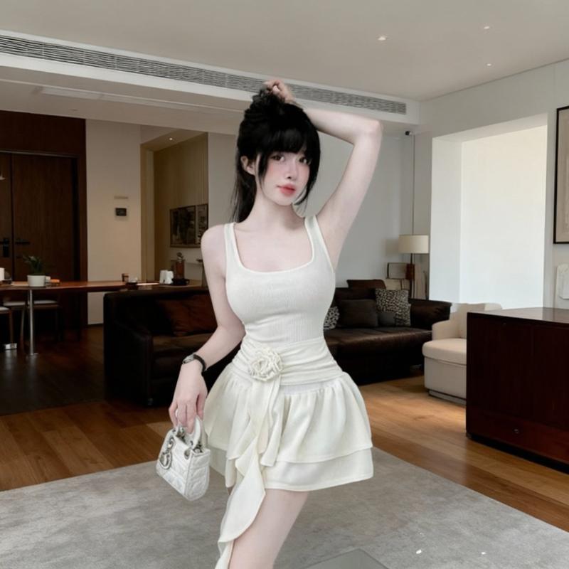 Đầm Body Nữ Dáng Ngần Váy Tầng Siêu Xinh Váy Nữ 2 Dây To Đinh Bông Tua Rua Thời Trang Trẻ Trung D150 LOTENA Dress Women