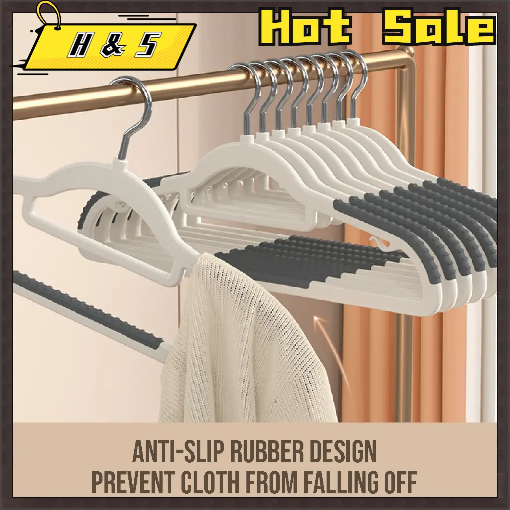 [SG STOCK] 10pcs Hanger Clothes Set Anti-Slip Hangers Wardrobe Closet Organizer Stainless Steel Adult/Kids Hanging display case