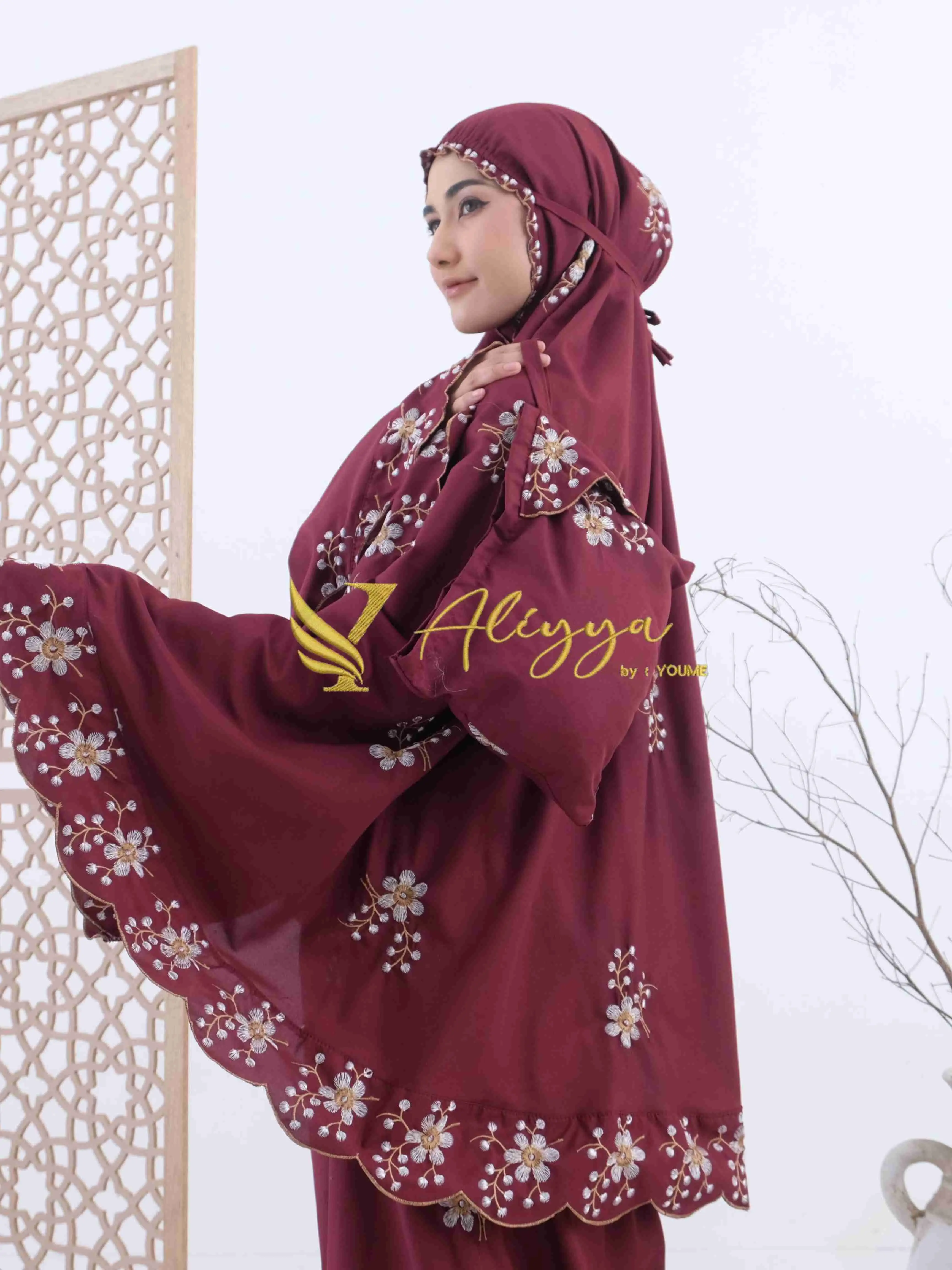 mukena dewasa "Fuji" katun bordir mewah exclusive