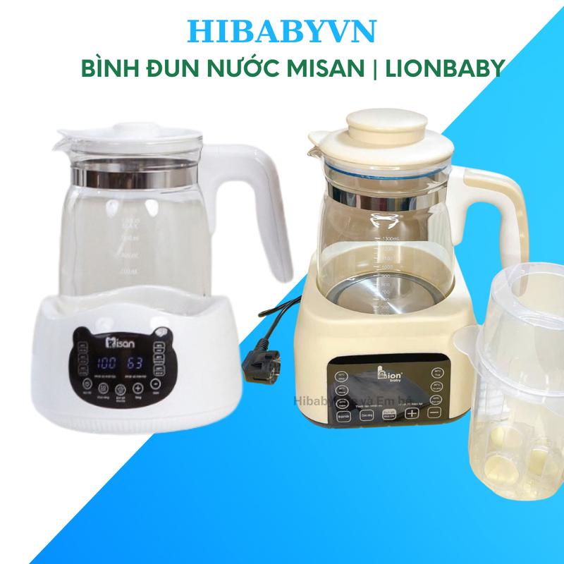 Bình đun nước pha sữa MISAN Lionbaby Tặng Khay HÂM SỮA đun nước hâm sữa khử clo Bình Misuta hâm sữa Bảo hành 18 tháng lỗi 1 đổi 1 Kem