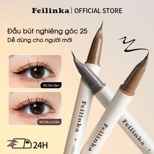 (Tặng Quà) FEILINKA Bút Kẻ Mắt Nước Đầu Cong 0.01mm Siêu Mảnh Chống Nước Lâu Trôi Không Lem Dễ Kẻ Cho Học Sinh & Người Mới