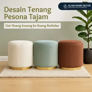 ALAM HOME DECOR Stool Ottoman List Gold Furniture Ruang Tamu Berkelas Elegansi Modern dalam Setiap Dudukan