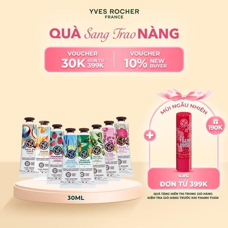 [YR] Kem dưỡng da tay Yves Rocher nhiều mùi hương Hand Cream 30ML