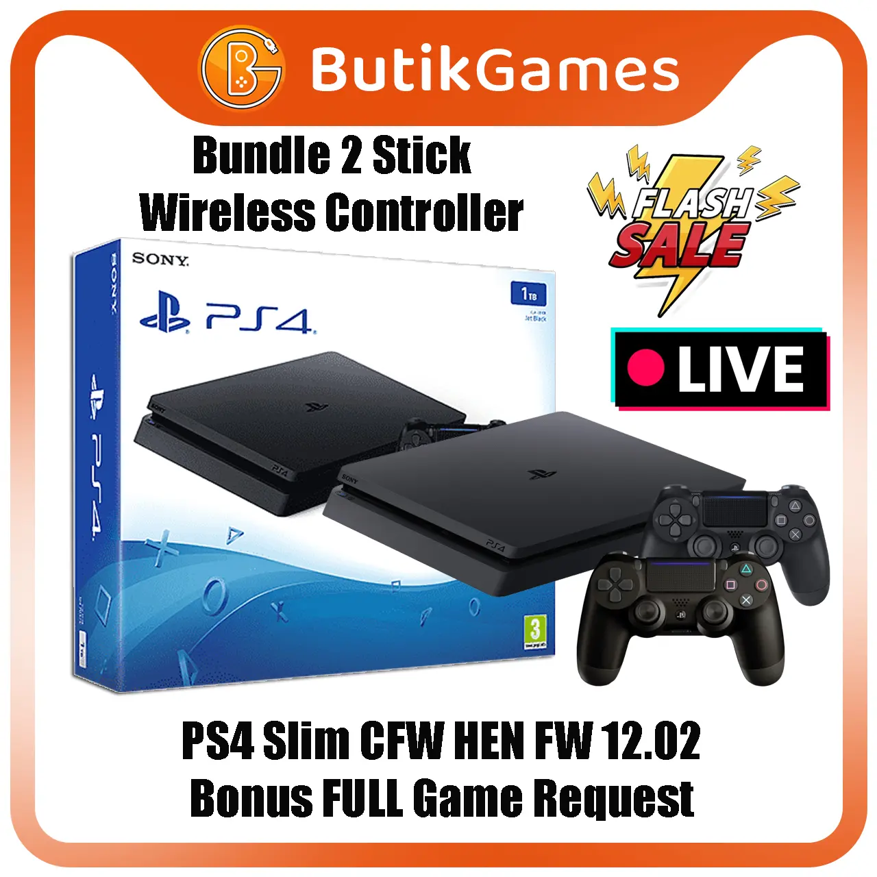 [Flash Sale Live] PS4 Fat Slim Sony Playstation 4 FAT Slim CFW 1TB Full Game
