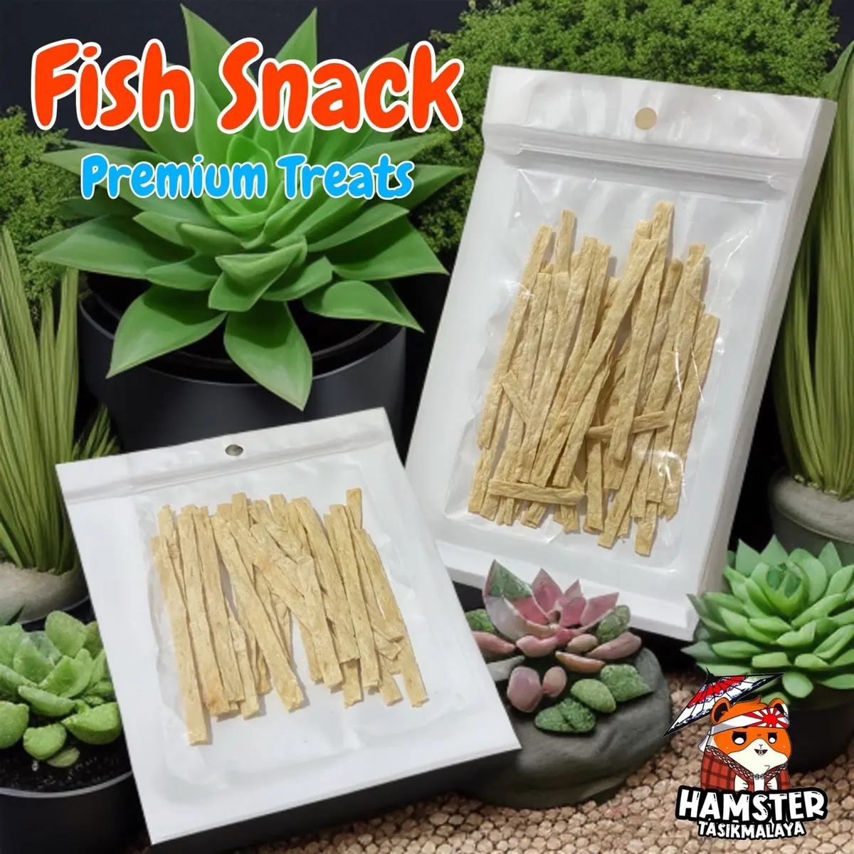 Fish snack 25-30 epc Snack Hamster Snek ikan makanan Sugar glider Landak mini