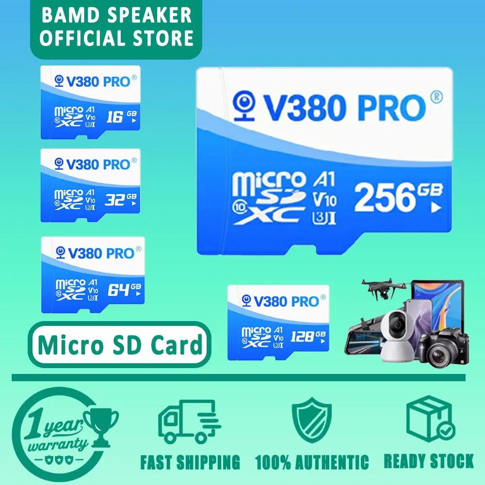 Sperkaer V380 PRO Kartu Memori Asli 128GB untuk Kamera CCTV Kecepatan Tinggi 104MB/s SD Kelas 10 64GB 32GB SDXC Ganjil