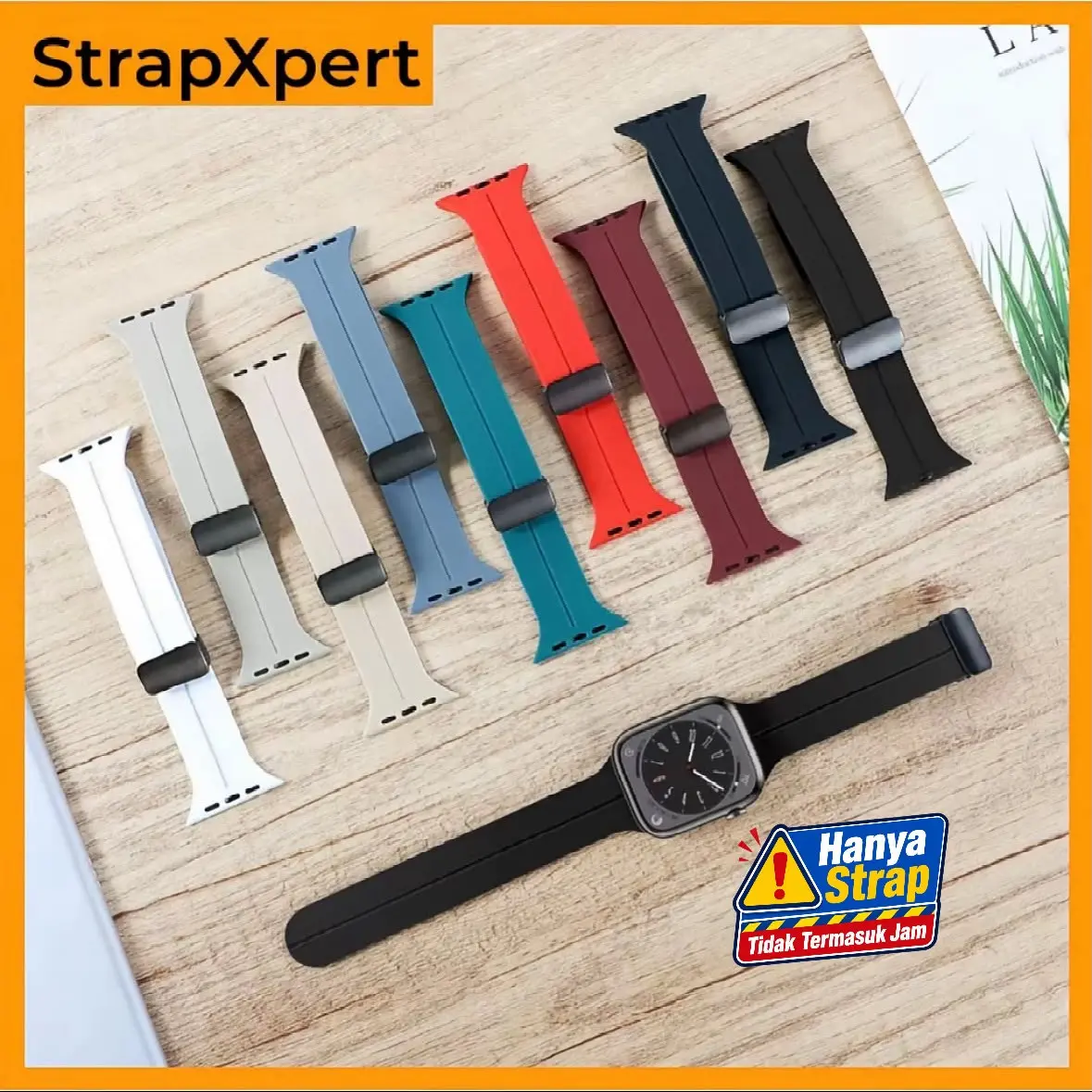 Silicone Sport Strap for Apple Watch Ultra 3/2/1 49mm 45mm 41mm Series 11 10 9 8 7 6 5 4 3 Bracelet Strap for IWatch 44mm 40mm 42mm Magnetic Buckle Bands Tali Jam Tangan Band Smartwatch & Ultra T500 T500+ T500+pro DT No 1 HW22 W26 IWO Accessories Rubber