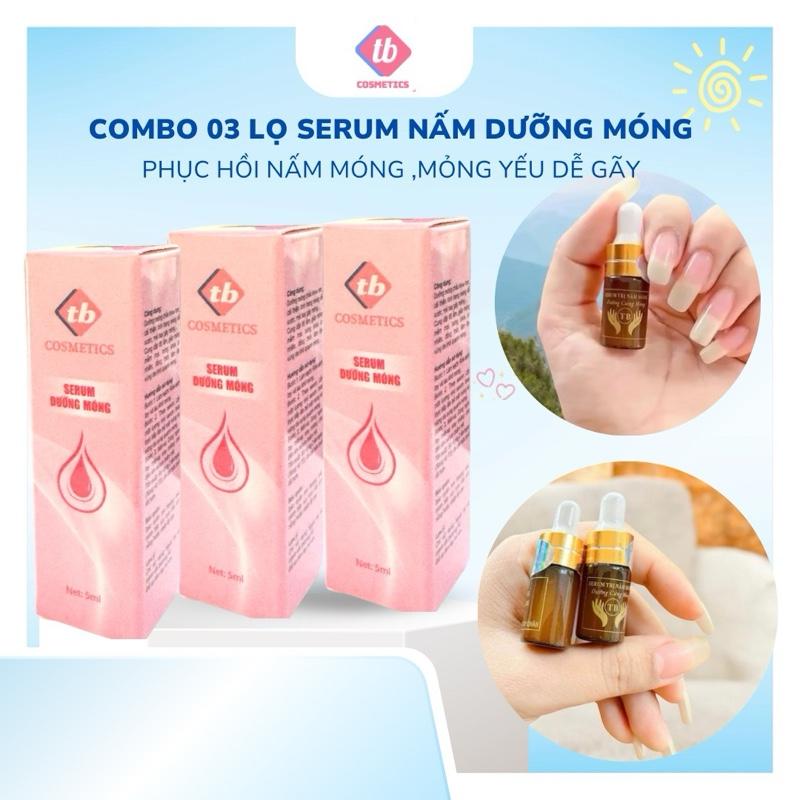   TB-COSMETICS  03 Lọ Serum Dưỡng Móng ,Giảm Nấm Bọng Viêm Phao Móng Tay Và Chân Do Thường Xuyên Làm Nails  tiếp xúc nước nhiều ,lọ 5ml 