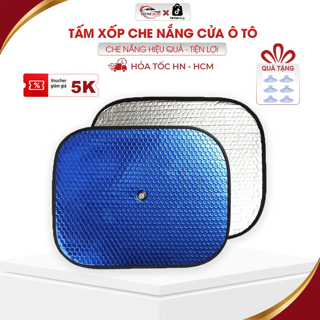Bộ tấm chắn nắng tròn xốp dày dặn cho xe ô tô có miếng nút cố định, miếng che nắng cửa oto xe hơi cách nhiệt làm mát