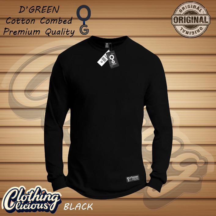 Baju Kaos Polos Lengan Panjang D'GREEN HIJAU BOTOL Cotton Combed 30s 150gsm Pria Distro - Katun 6